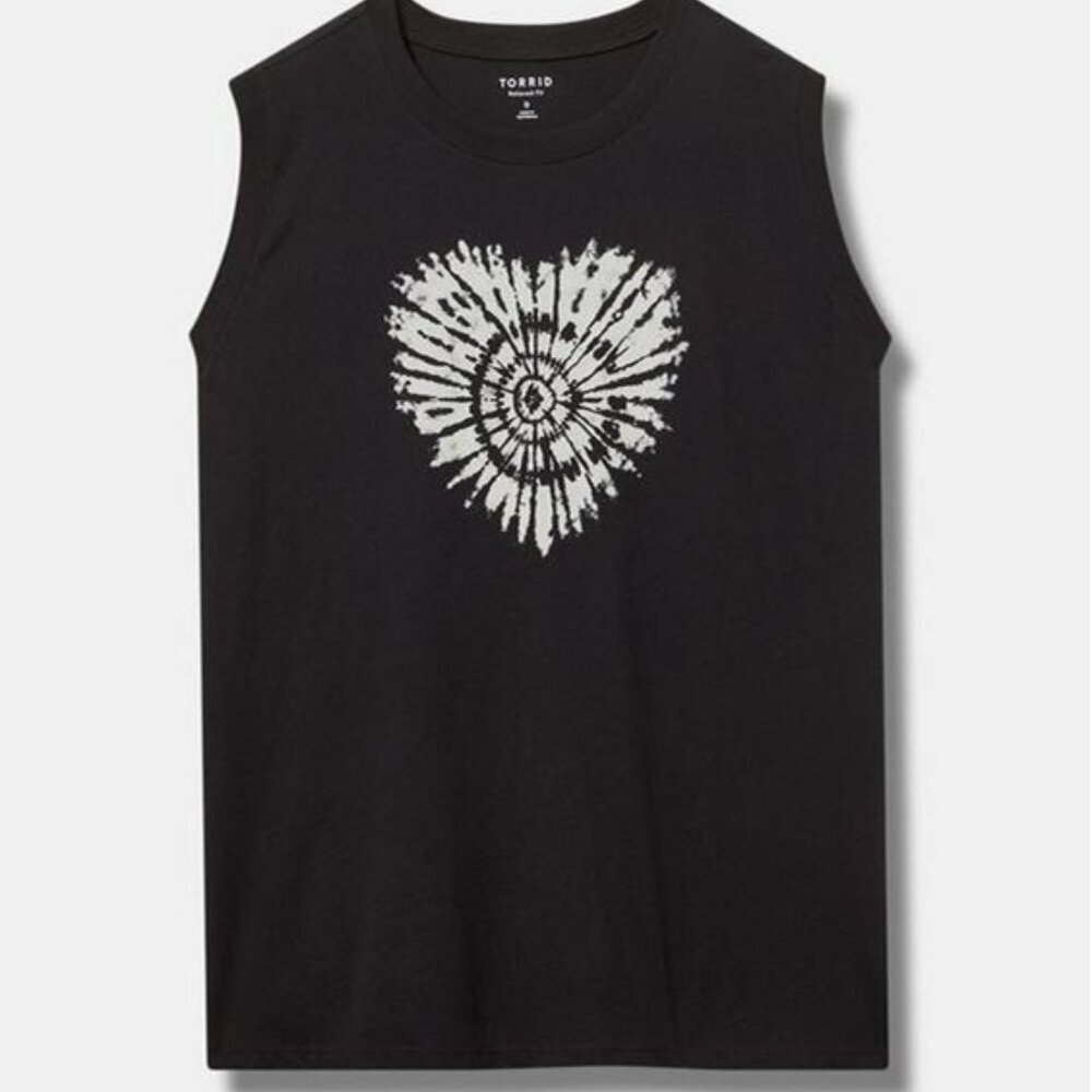 Torrid 3 3X Tie-Dye Heart Relaxed Heritage Jersey Tee graphic t-shirt tank top